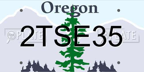 2TSE35 Oregon License Plate