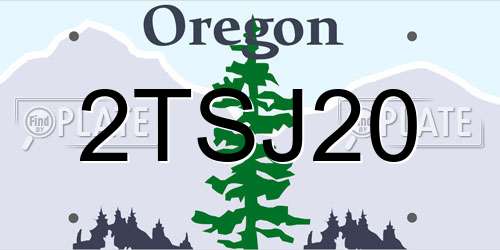 2TSJ20 Oregon License Plate