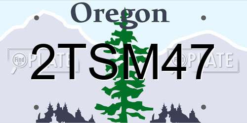 2TSM47 Oregon License Plate