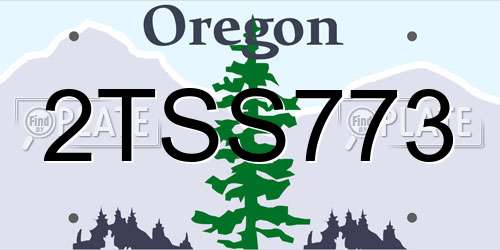 2TSS773 Oregon License Plate