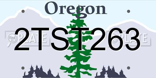 2TST263 Oregon License Plate