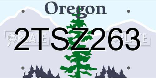 2TSZ263 Oregon License Plate