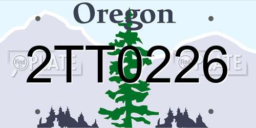 2TT0226 Oregon License Plate
