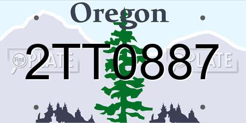 2TT0887 Oregon License Plate