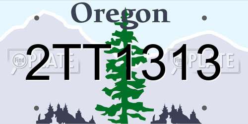 2TT1313 Oregon License Plate