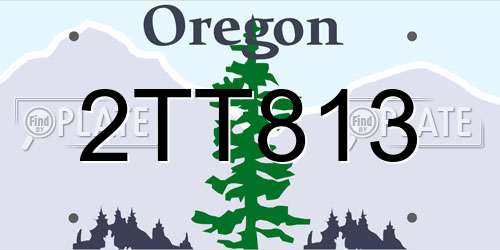2TT813 Oregon License Plate