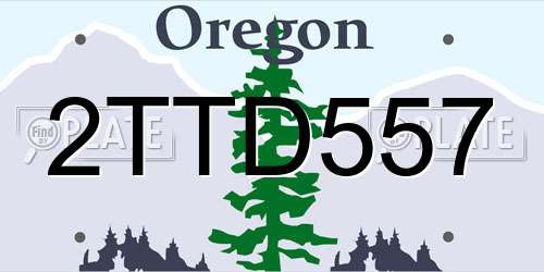 2TTD557 Oregon License Plate
