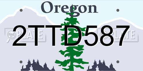 2TTD587 Oregon License Plate
