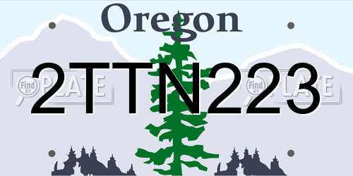 2TTN223 Oregon License Plate