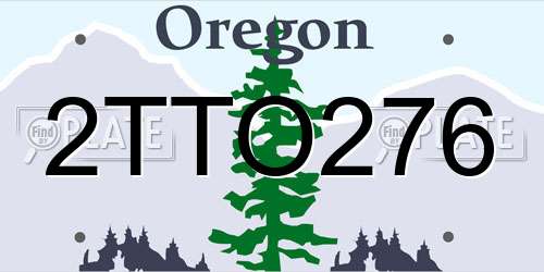 2TTO276 Oregon License Plate