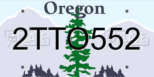 2TTO552 Oregon License Plate