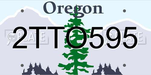 2TTO595 Oregon License Plate