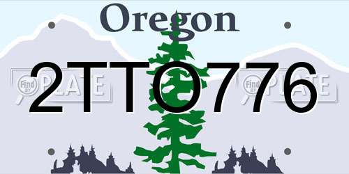 2TTO776 Oregon License Plate