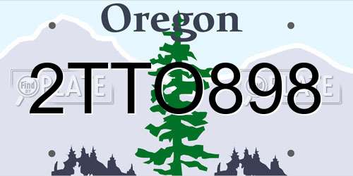 2TTO898 Oregon License Plate