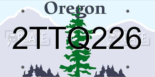 2TTQ226 Oregon License Plate