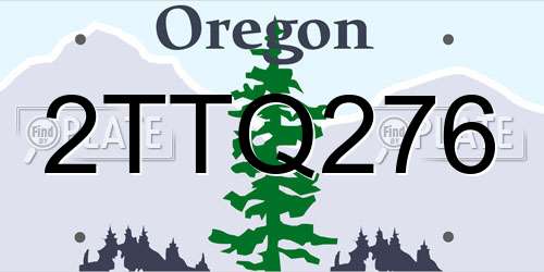 2TTQ276 Oregon License Plate