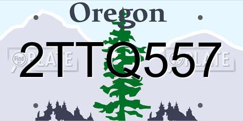 2TTQ557 Oregon License Plate