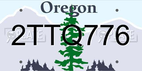 2TTQ776 Oregon License Plate