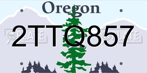 2TTQ857 Oregon License Plate