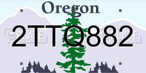 2TTQ882 Oregon License Plate