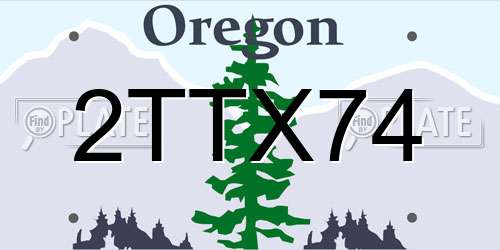 2TTX74 Oregon License Plate
