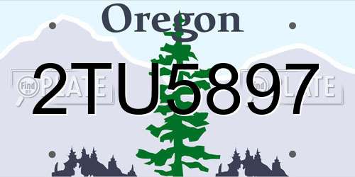 2TU5897 Oregon License Plate