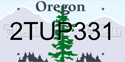 2TUP331 Oregon License Plate