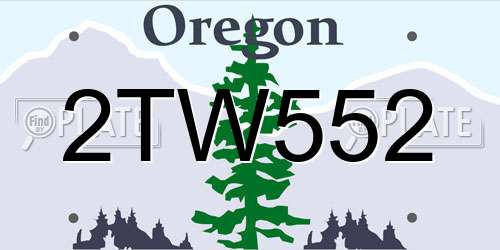2TW552 Oregon License Plate