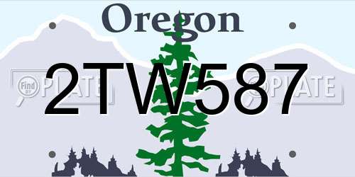 2TW587 Oregon License Plate