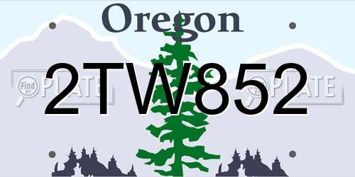 2TW852 Oregon License Plate