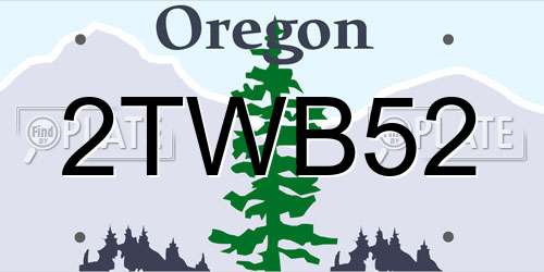 2TWB52 Oregon License Plate