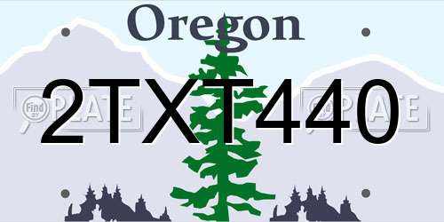 2TXT440 Oregon License Plate