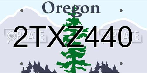2TXZ440 Oregon License Plate