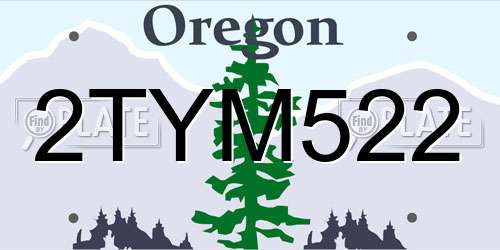 2TYM522 Oregon License Plate