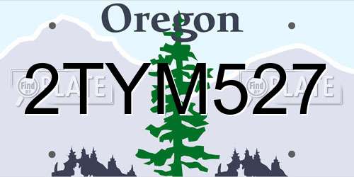 2TYM527 Oregon License Plate