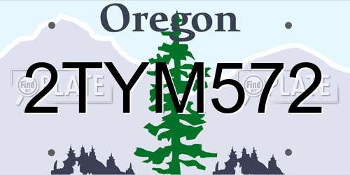 2TYM572 Oregon License Plate