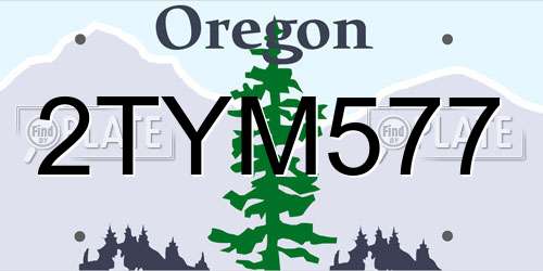 2TYM577 Oregon License Plate