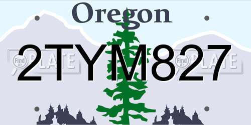 2TYM827 Oregon License Plate