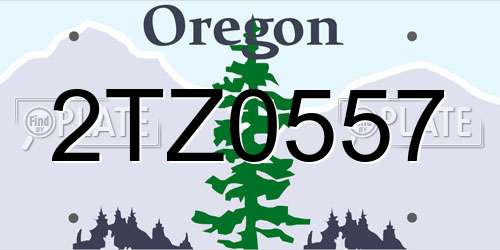 2TZ0557 Oregon License Plate