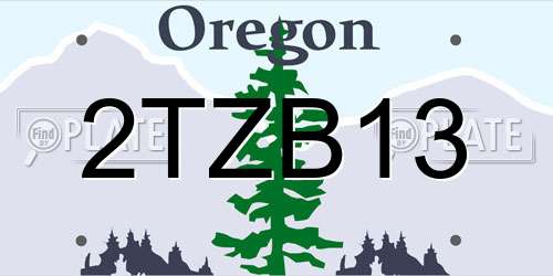 2TZB13 Oregon License Plate
