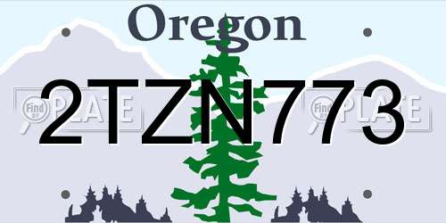 2TZN773 Oregon License Plate
