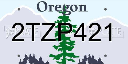 2TZP421 Oregon License Plate