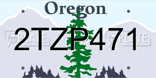 2TZP471 Oregon License Plate