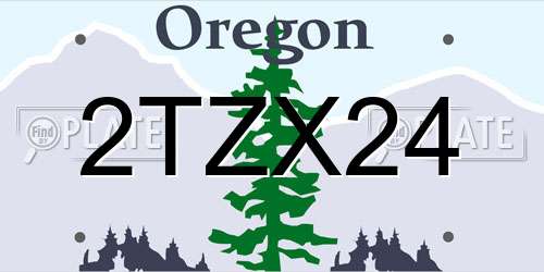 2TZX24 Oregon License Plate