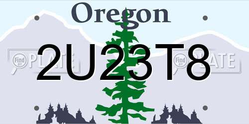 2U23T8 Oregon License Plate