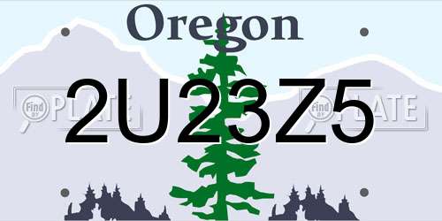 2U23Z5 Oregon License Plate