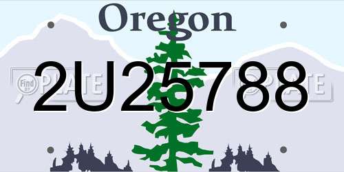 2U25788 Oregon License Plate