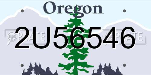 2U56546 Oregon License Plate
