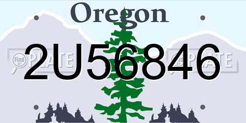 2U56846 Oregon License Plate