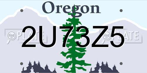 2U73Z5 Oregon License Plate